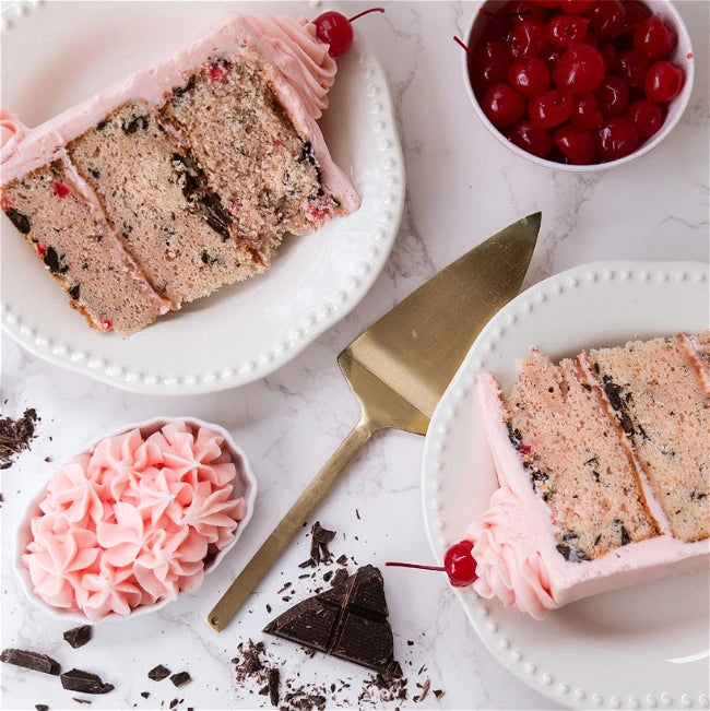 Cherry Chip Cake with Chunks of Dark Chocolate