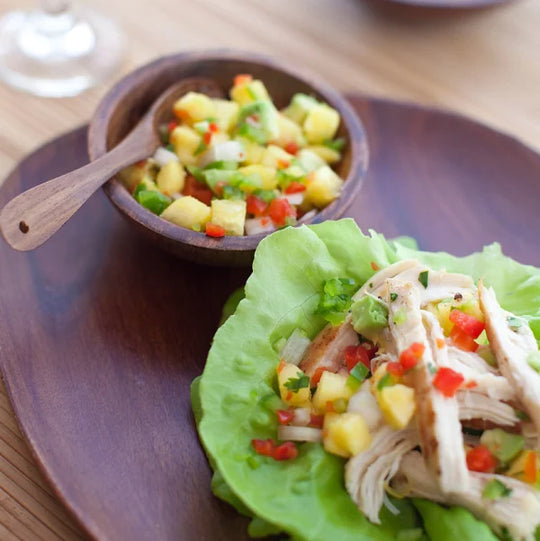 Tequila - Lime Chicken Lettuce Cups with Pineapple Salsa